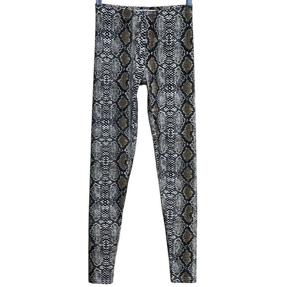 We The Free NWOT Women's Snake Print High Rise Leggings Pull On Black Athletic M - Picture 1 of 5